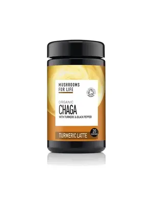 Mushrooms For Life Chaga Kurkuma Paddenstoelen Latte 1000mg Bio
