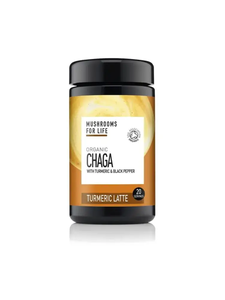 Mushrooms For Life Mushrooms For Life Chaga Kurkuma Paddenstoelen Latte 1000mg Bio