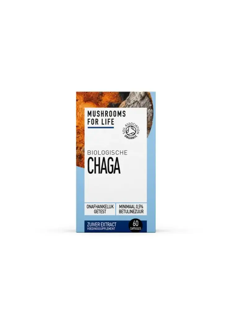 Mushrooms For Life Mushrooms For Life Chaga Paddenstoelen Capsules Bio