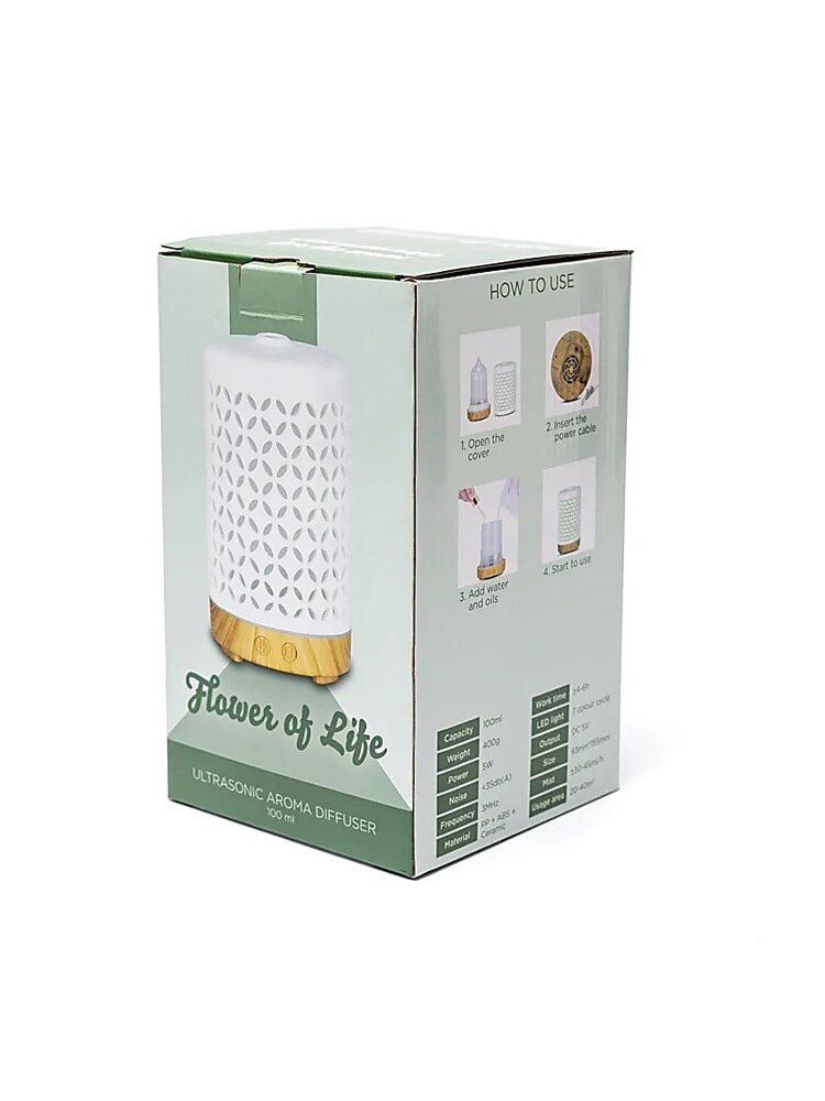 Aroma diffuser Bloem des Levens keramiek USB