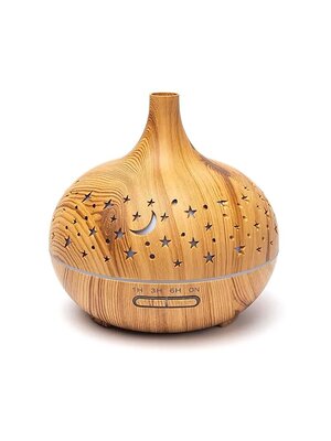 Aroma diffuser Starlight rond houtmotief 400 ml