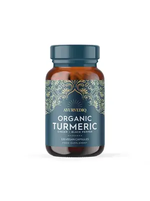 Ayurvediq Wellness Organic Turmeric, Ginger & Black Pepper Extract Capsules