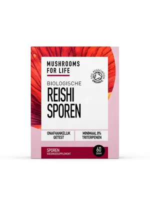 Mushrooms For Life Reishi Sporen Paddenstoelen Poeder Bio