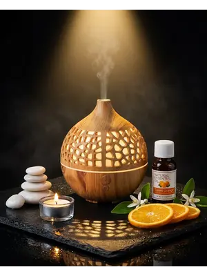 Aroma diffuser Deco round naturel USB 180 ml