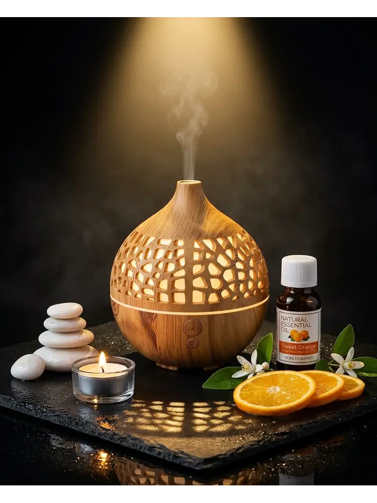 Aroma diffuser Deco round naturel USB 180 ml