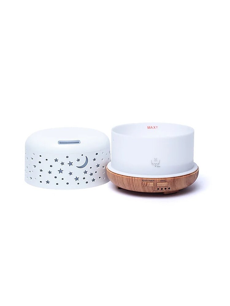 Aroma diffuser Nebula rond wit/houtmotief 300 ml