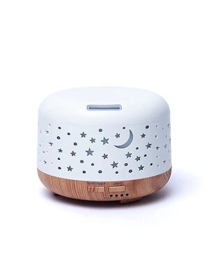 Aroma diffuser Nebula rond wit/houtmotief 300 ml