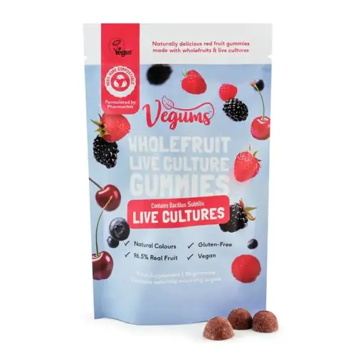 Vegums  Wholefruit Live Culture Gummies