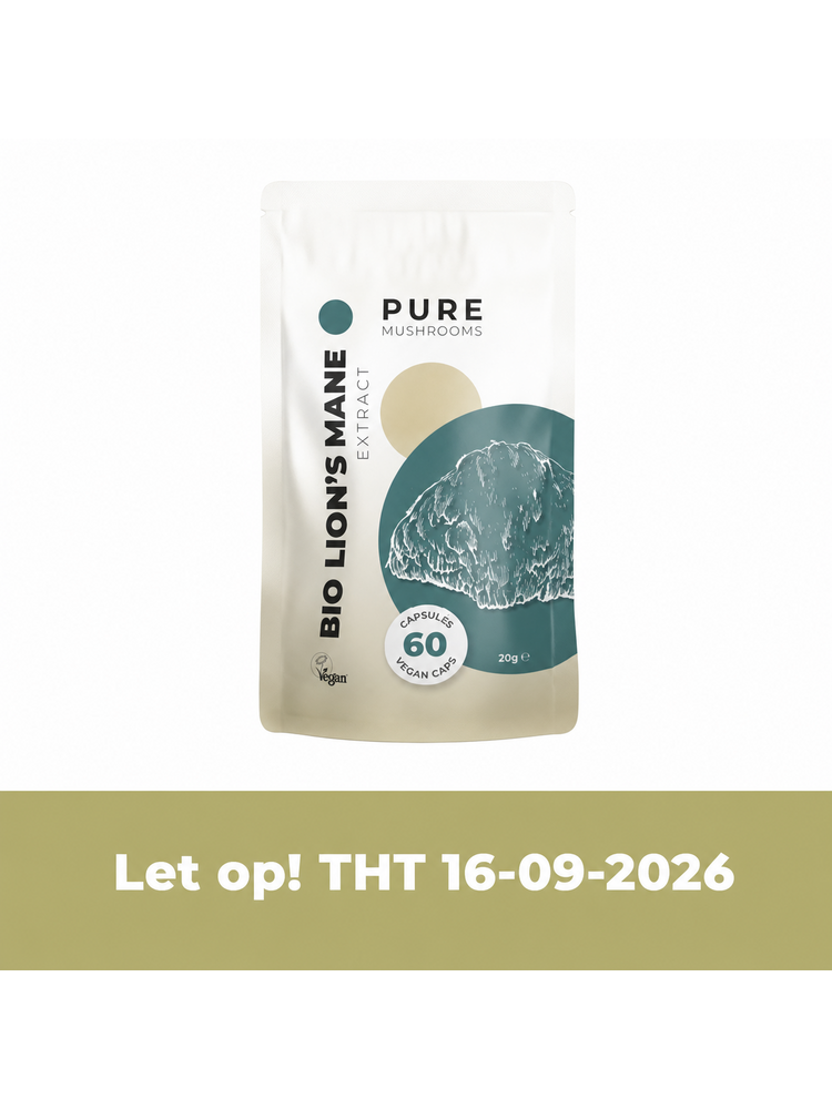 Pure Mushrooms Pure Mushrooms Lion's Mane Paddenstoelen Extract Capsules Bio