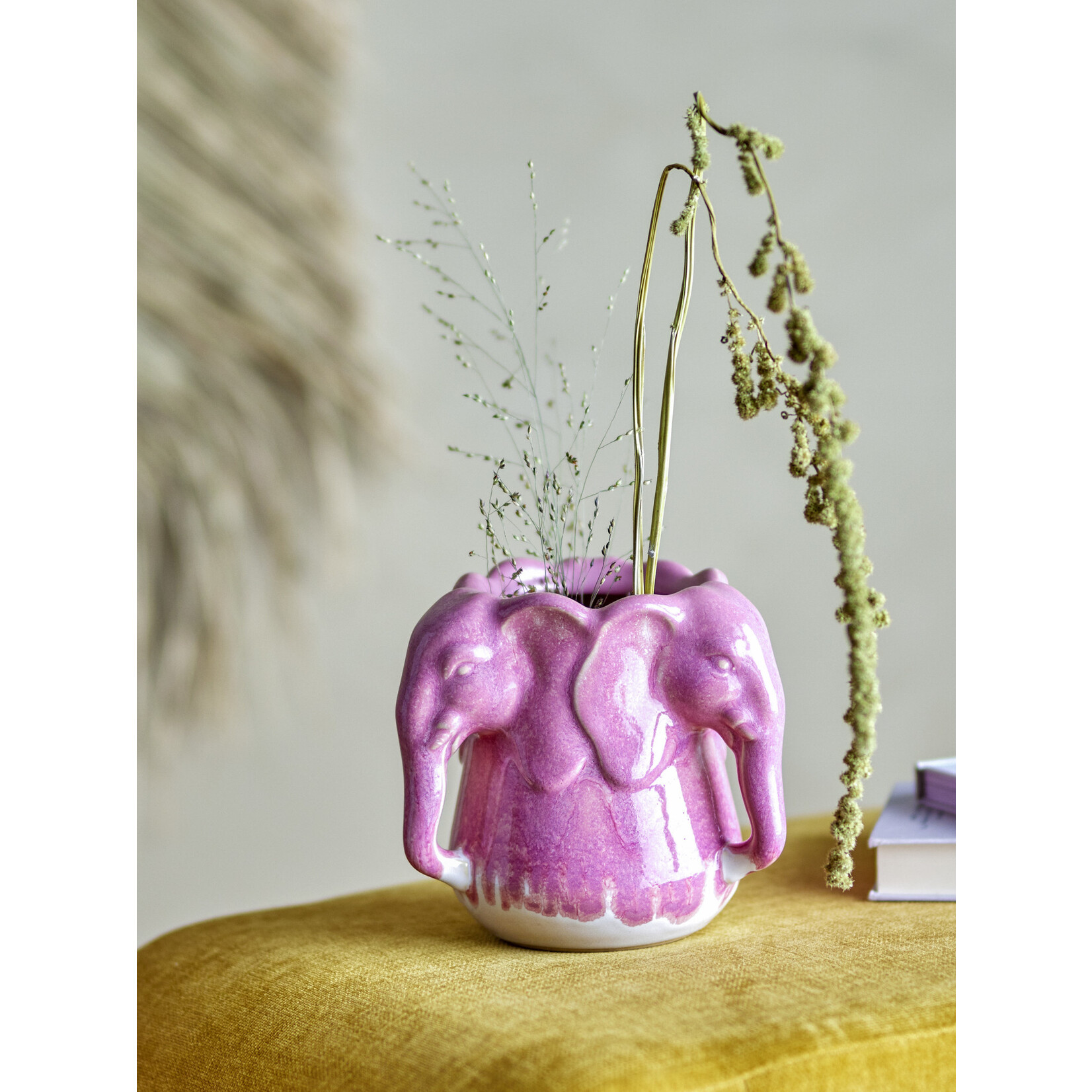 Bloomingville Pontus vaas roze olifant - Ø09