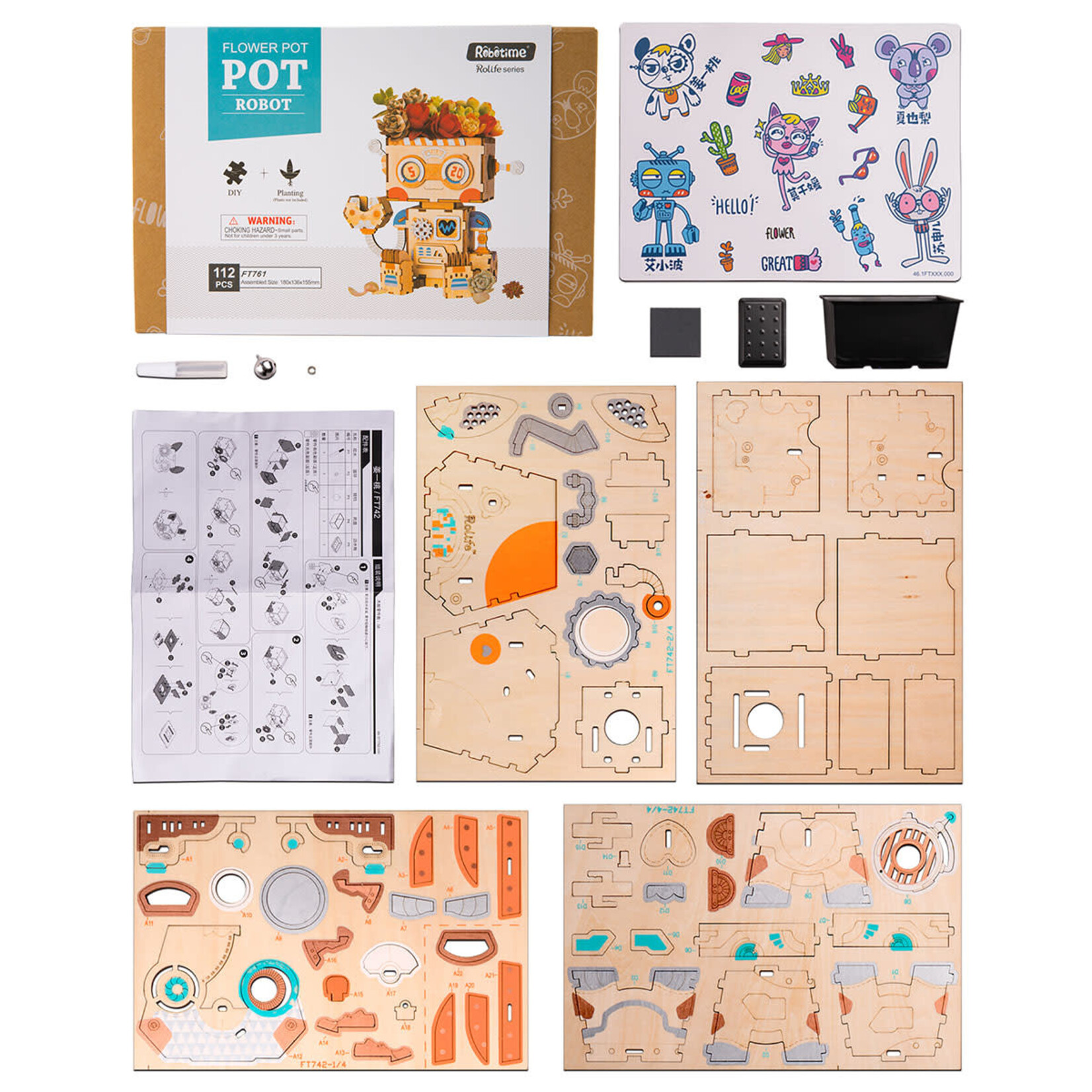 Robotime DIY Flowerpot Robot