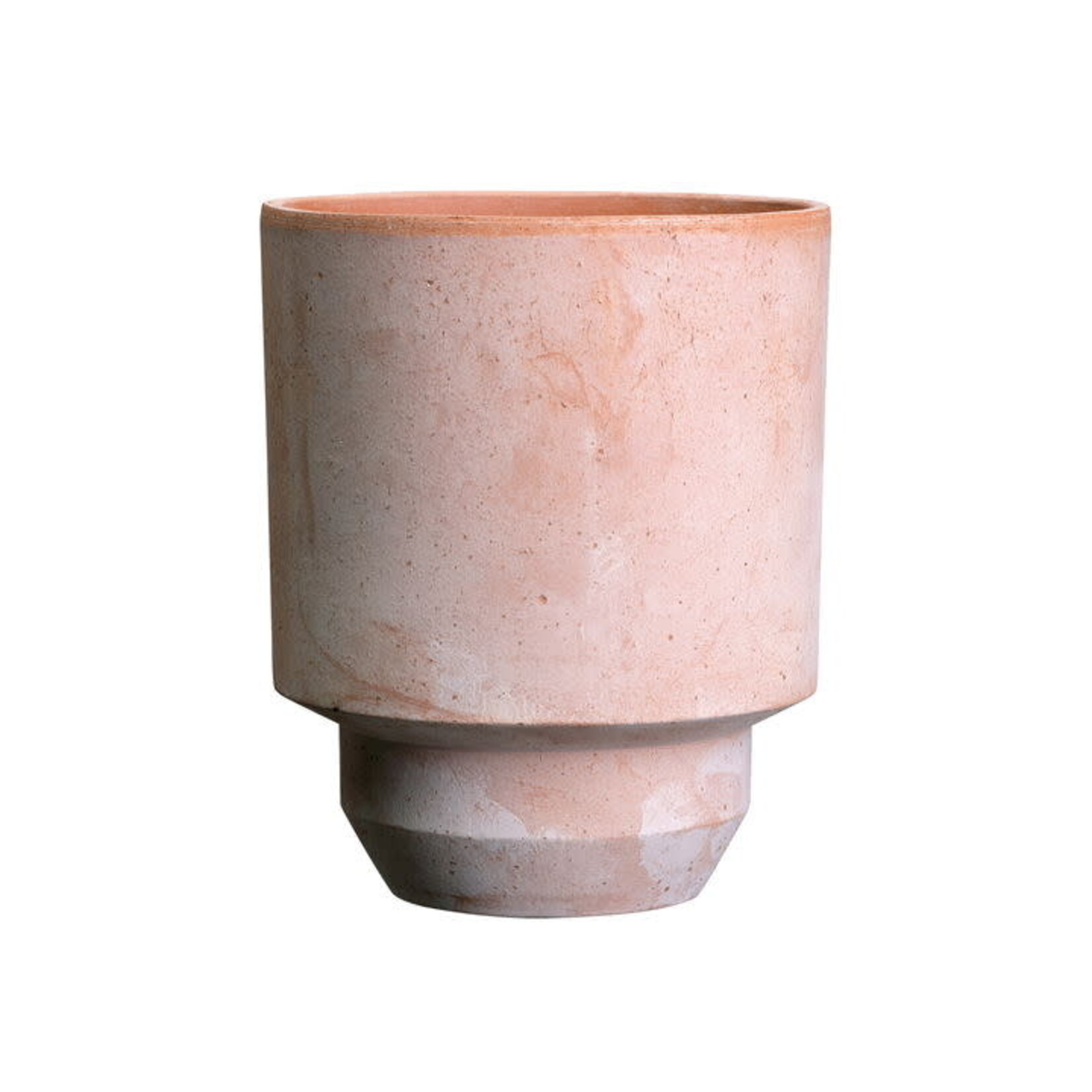 Bergs Potter pot rose met schotel grey - Ø11