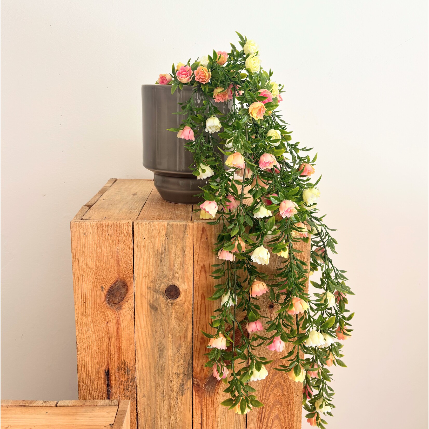 Kunstplant Rose mini hang bush