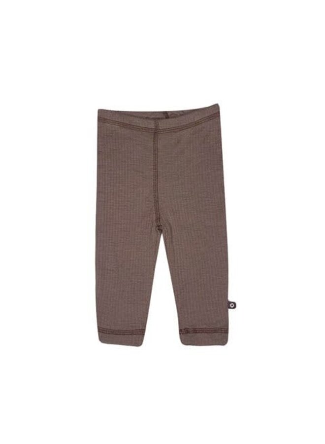 Legging rose brown drop needle merino wool