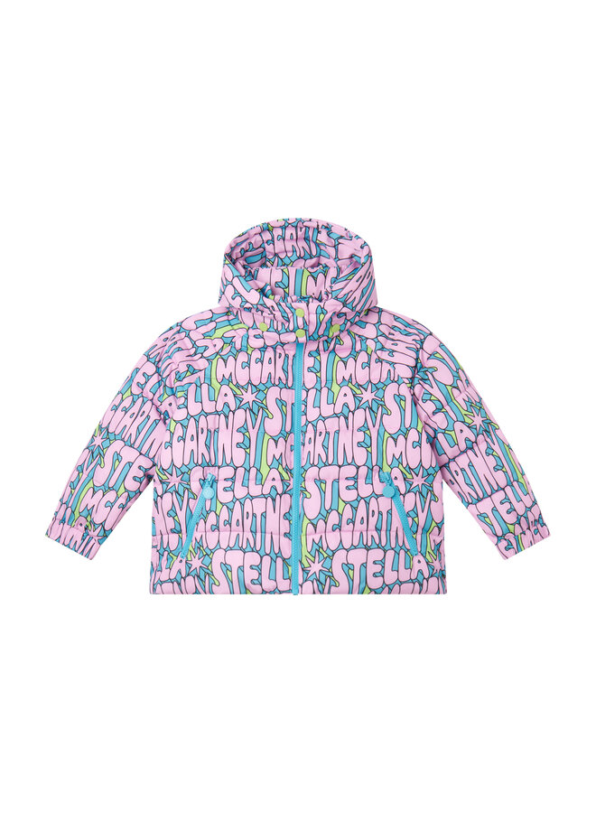 Stella Print Puffer Jas , Multicolor