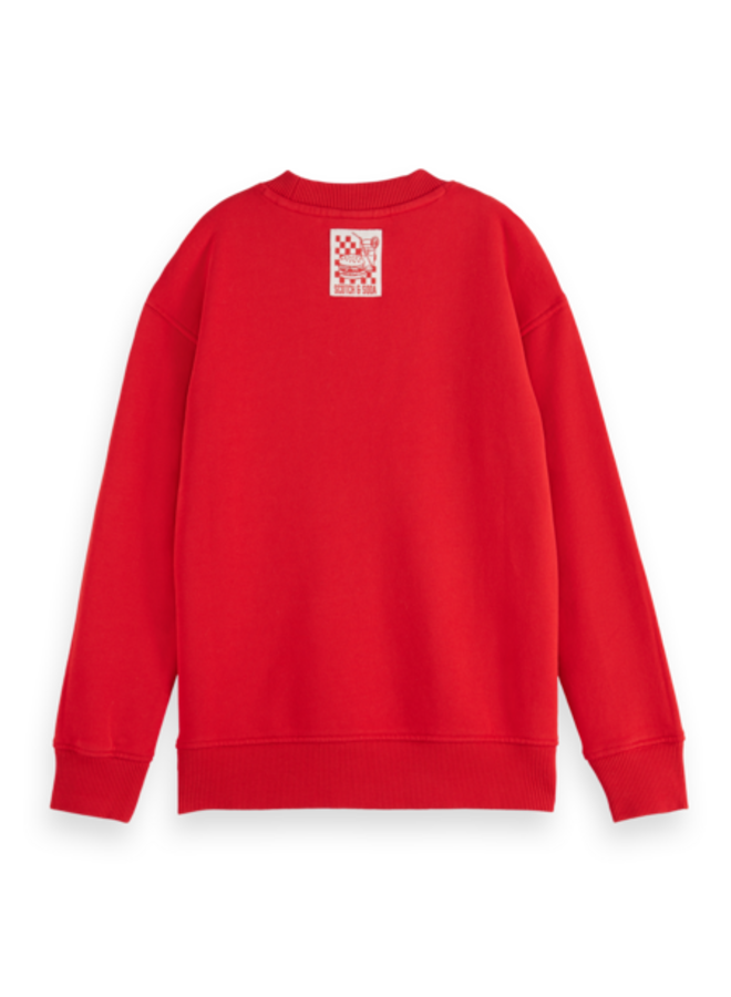 Regular-Fit Artwork Crewneck , 610-Medium Red , 179273