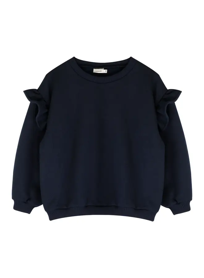 Lois Ruffle Sweater - Navy Blue