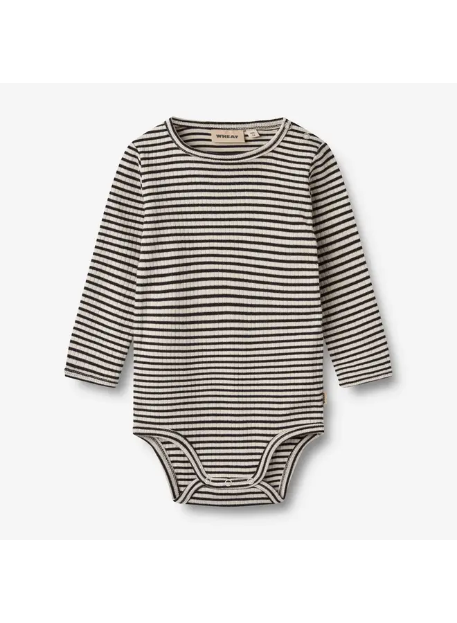 Body L/S Berti , Black Stripe , 9104K-104G GOTS