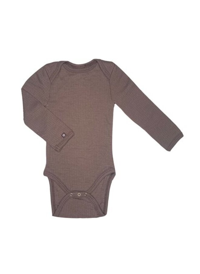 Body LS, Rose Brown Drop Needle , Merino Wool