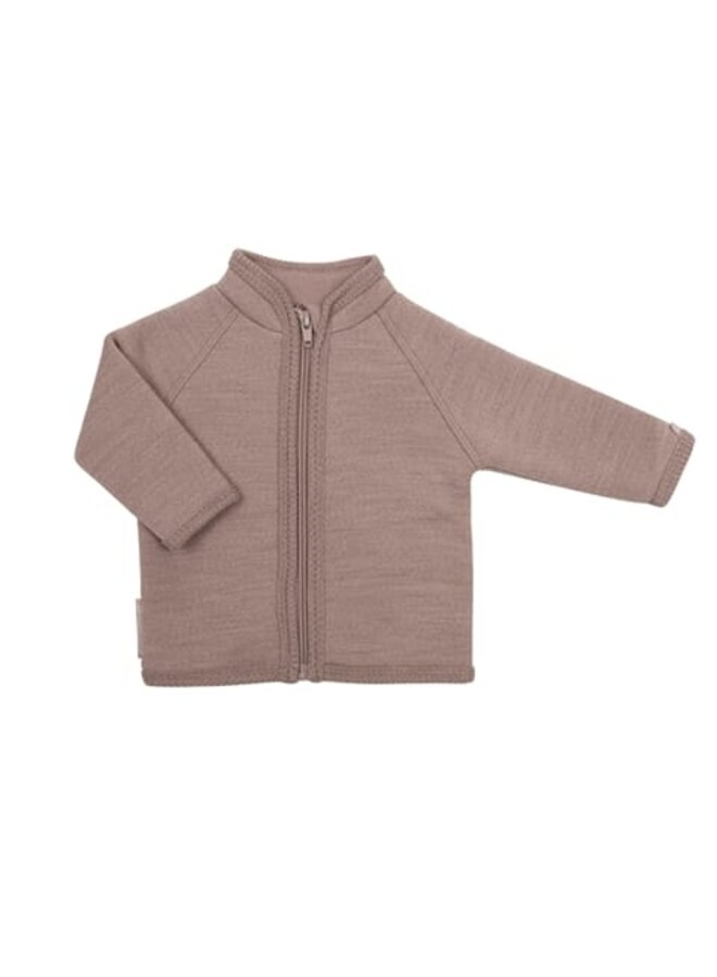 Cardigan Wool W. Zipper , Soft Powder Melange