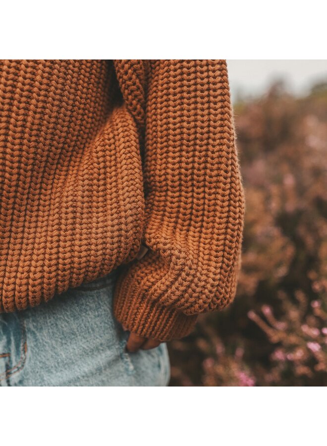 Knit - Oversized Sweater , Indian Tan , YWNO-130NAZ