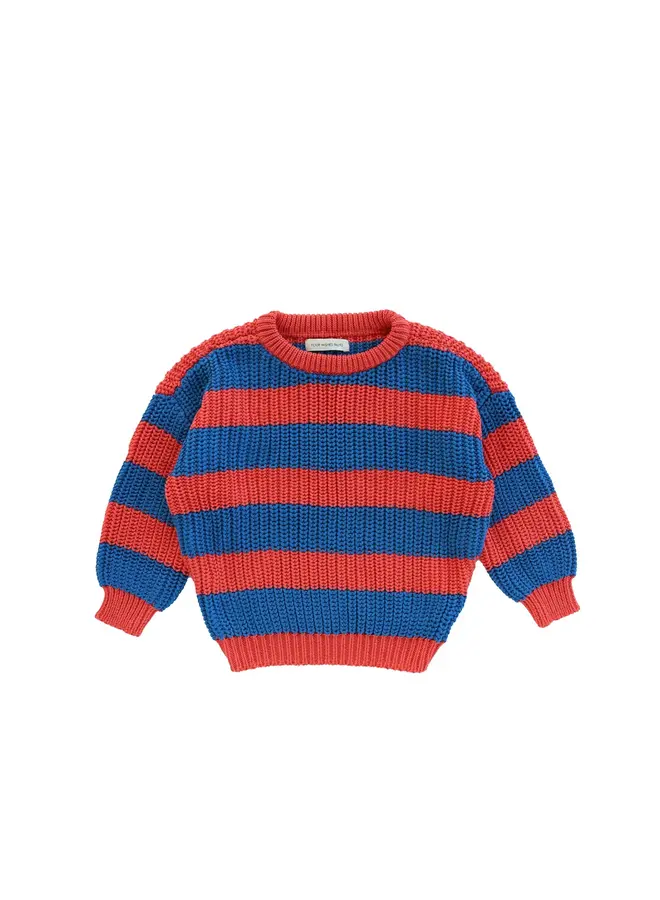 Stripe - Oversized Sweater , Strong Blue , YWNO-785NAZ