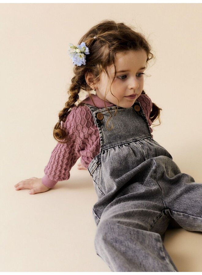 NMFtems Loose Dnm Overall , 13238592 , Light Grey Denim