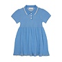 Rib Polo Knitted Dress, Sky Blue/Cream Comb. , 241-000-505