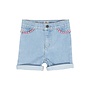 Organic Denim Shorts W. Rope Deco, LT Blue Indigo Washed