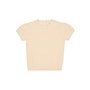 Knitted Pointelle Blouse, Cream, 251-000-324