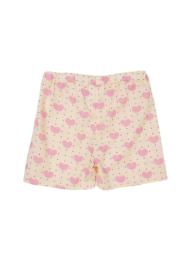Hearts & Dots Shorts W. Ruffle Pockets, Heart AOP, 251-220-403