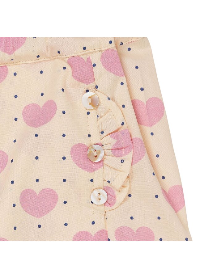 Hearts & Dots Shorts W. Ruffle Pockets, Heart AOP, 251-220-403