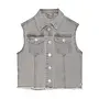 Denim Sleeveless Jacket ,  Light Grey Denim