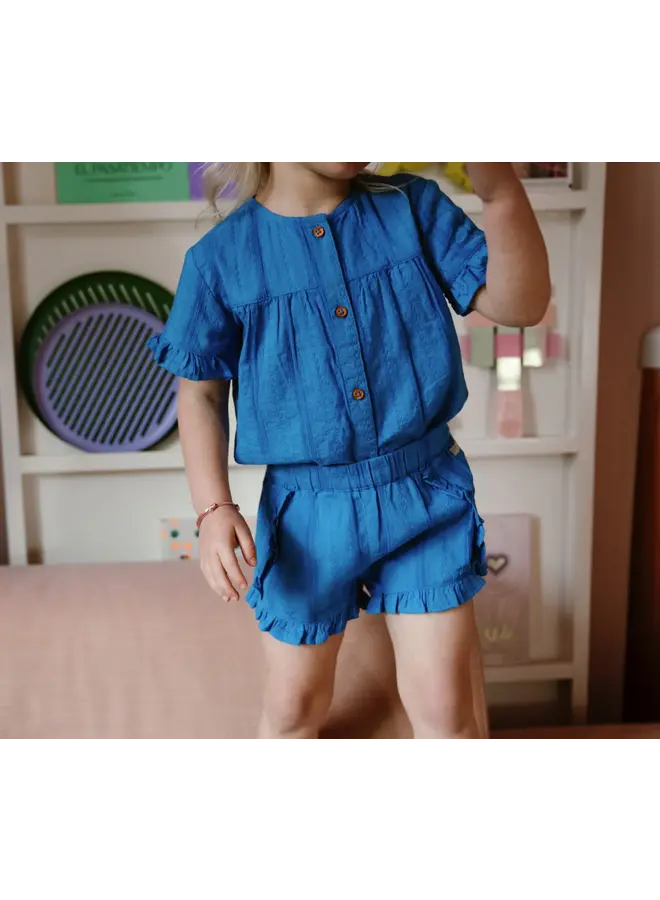 Short Structured , Dusty Royal Blue