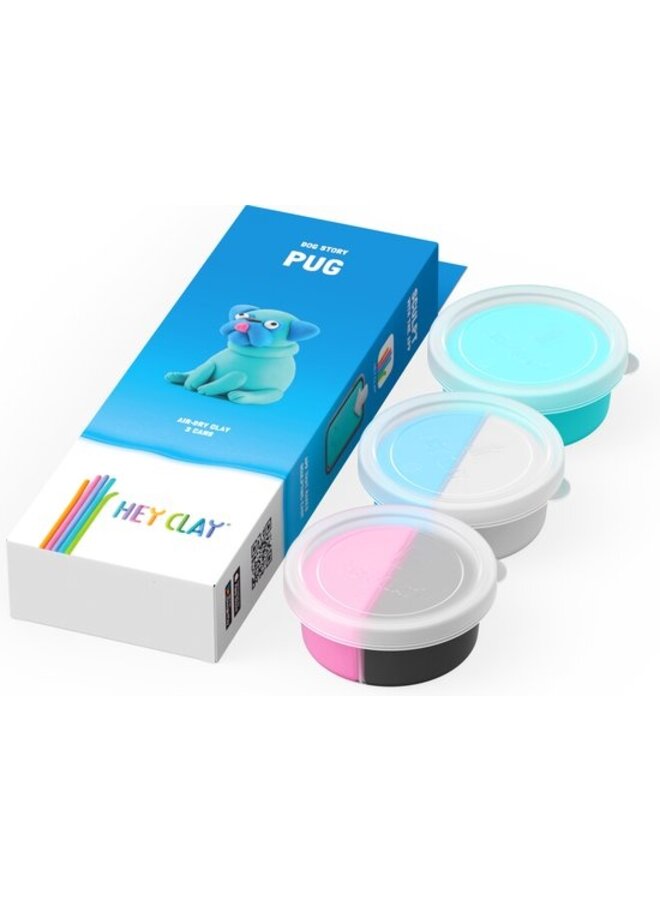 Hey clay pug 3 potjes