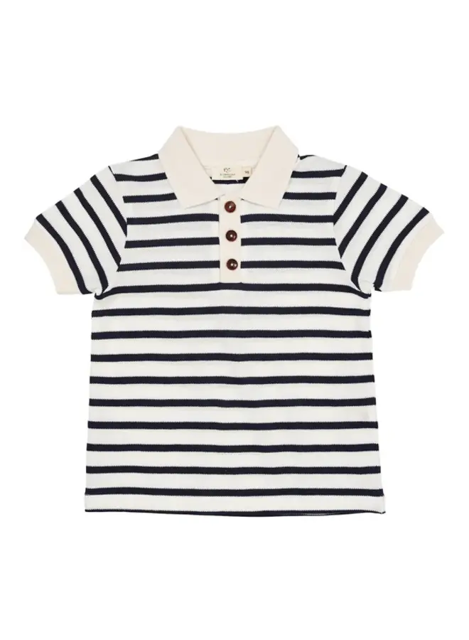 Pique Stripe Poloshirt W. SS. , Navy Stripe, 251-310-304