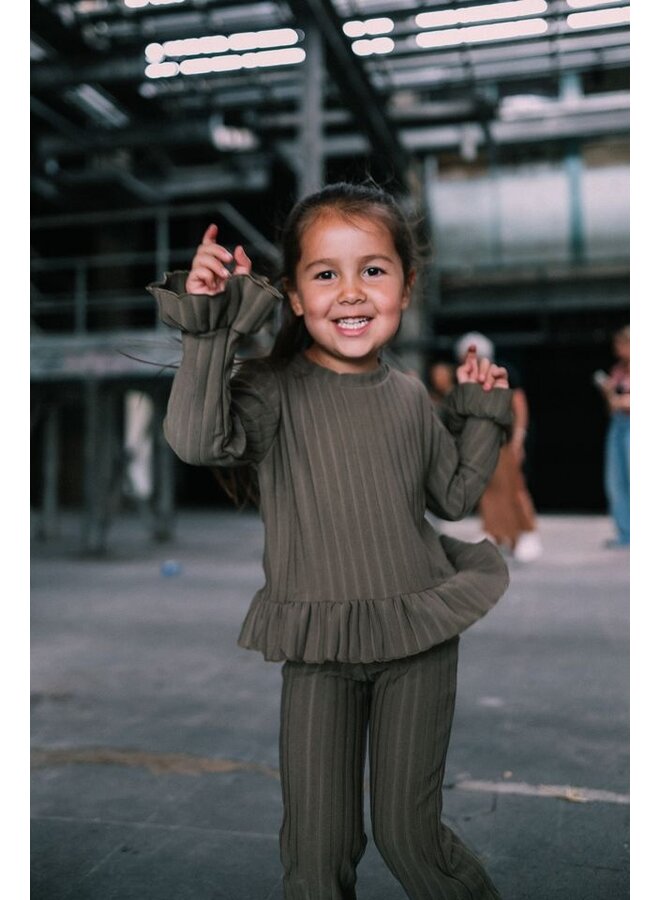 Jacky pants - ribbed olive