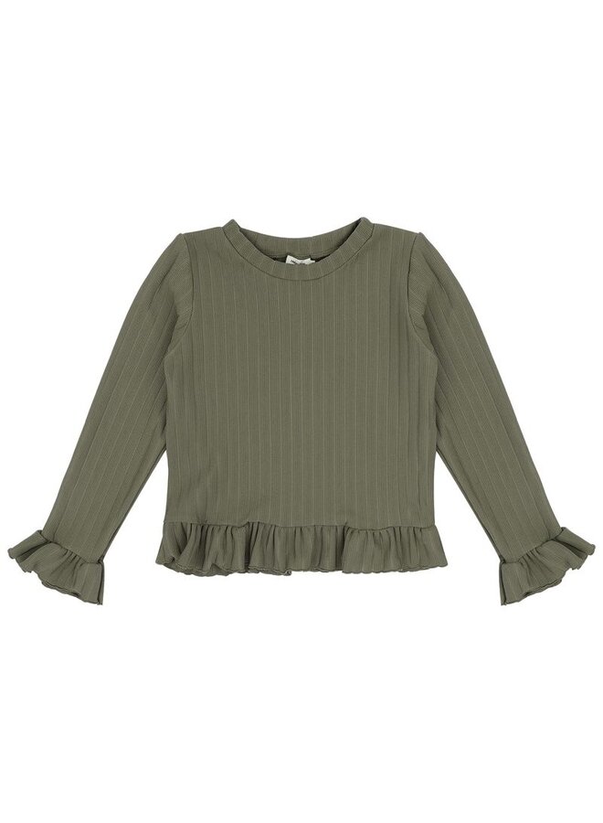 Bibi top - ribbed olive