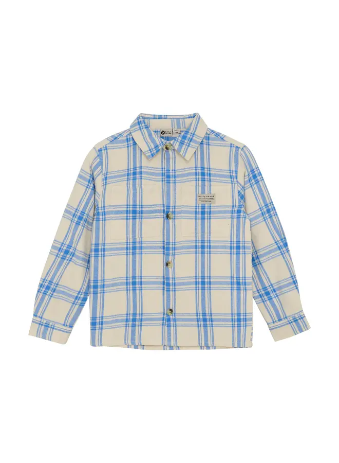 Shirt Check Print - Dusty kobalt