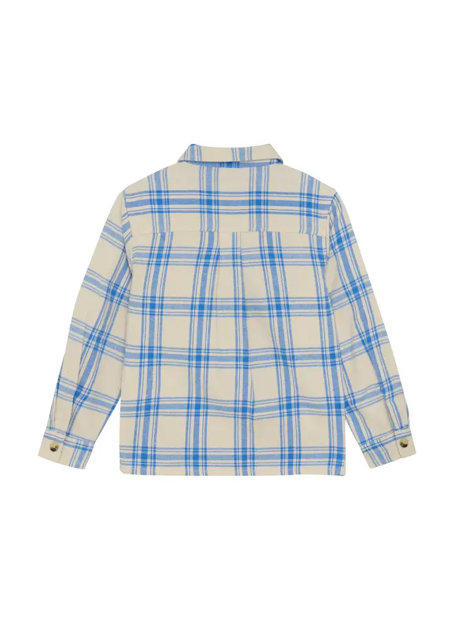 Shirt Check Print - Dusty kobalt