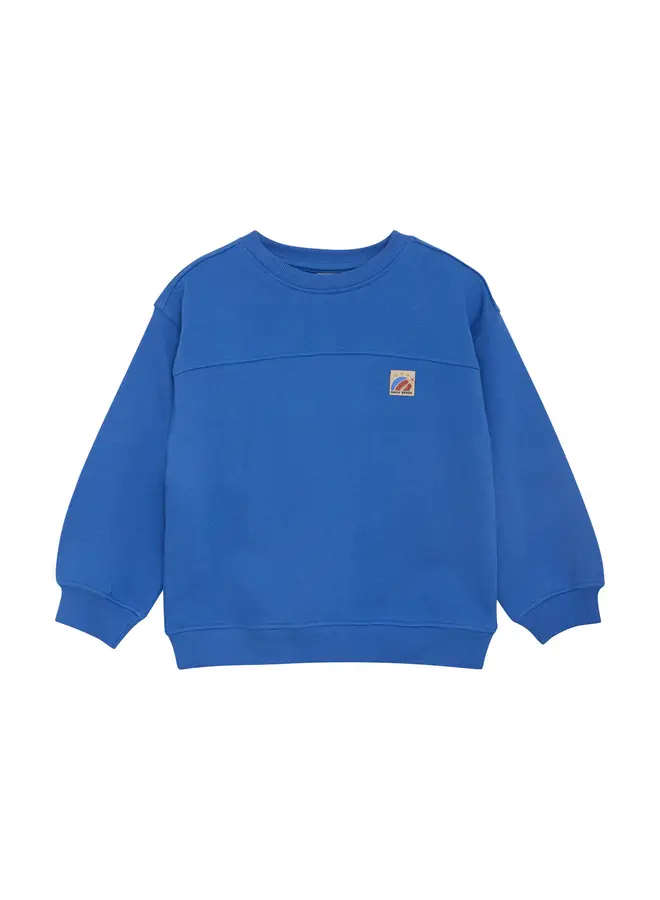 Oversized sweater Textprint-Dusty kobalt