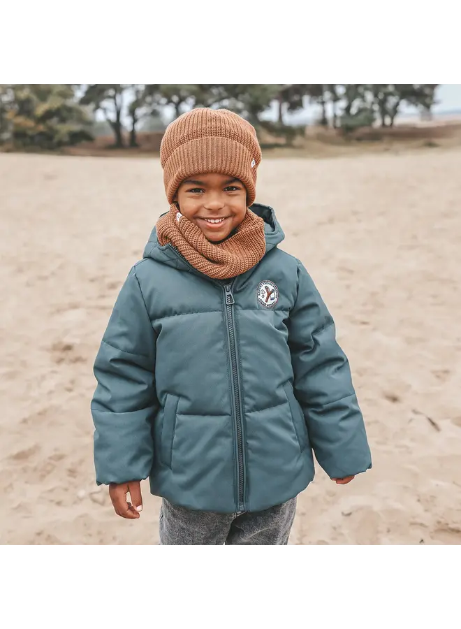 Solid puffer coat teal