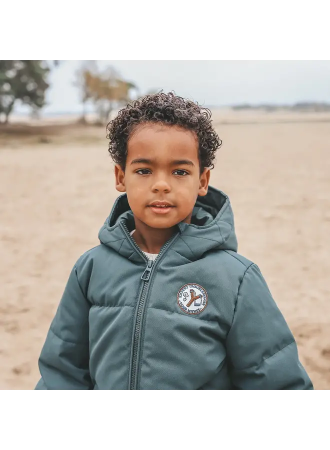 Solid puffer coat teal