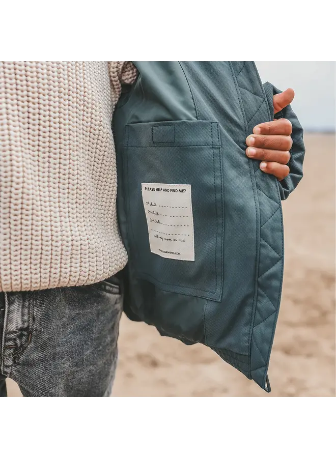 Solid puffer coat teal