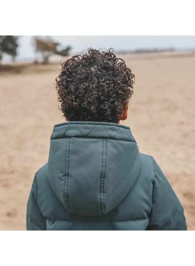 Solid puffer coat teal