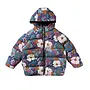 Florid flare puffer coat blue