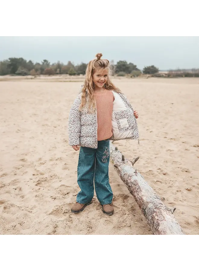 Fall garden puffer coat pink whisper
