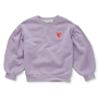 Sweater Puff Sleeves Heart Lavender