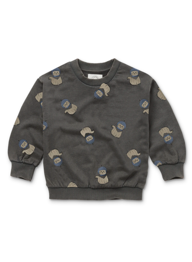 Sweater Space Cat Washed black