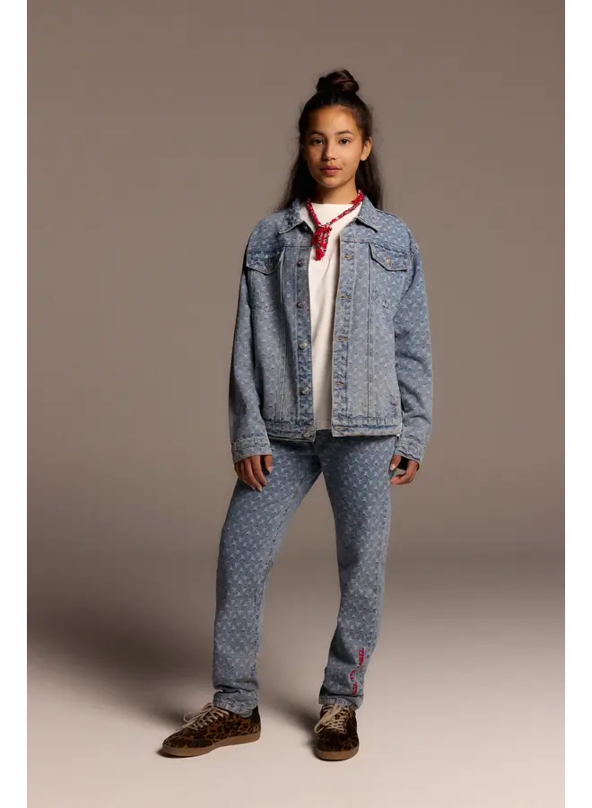 Woven Tapered  Bull Denim Pants Denim Blue